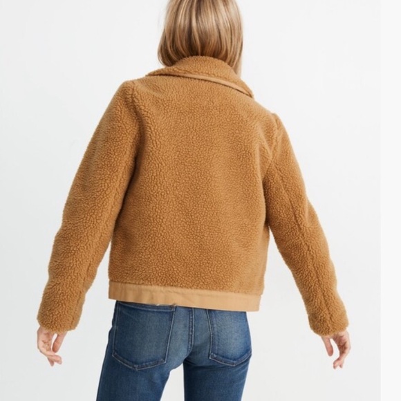 Madewell Sherpa Portland Jacket Women's Large Distant Sand Melange Crop Outdoor - Picture 5 of 9